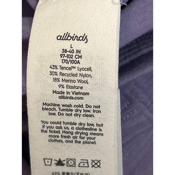 NWT Allbirds Tencel Merino Wool Blend Purple Run Mid Layer Jacket 1/4 zip sz L - Picture 7 of 7